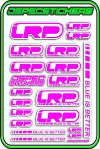 RC STICKER SHEET LRP ELECTRONIC ESC SPEEDY MOTOR R/C VTEC R/C 1/10 PINK WHITE - Picture 1 of 8