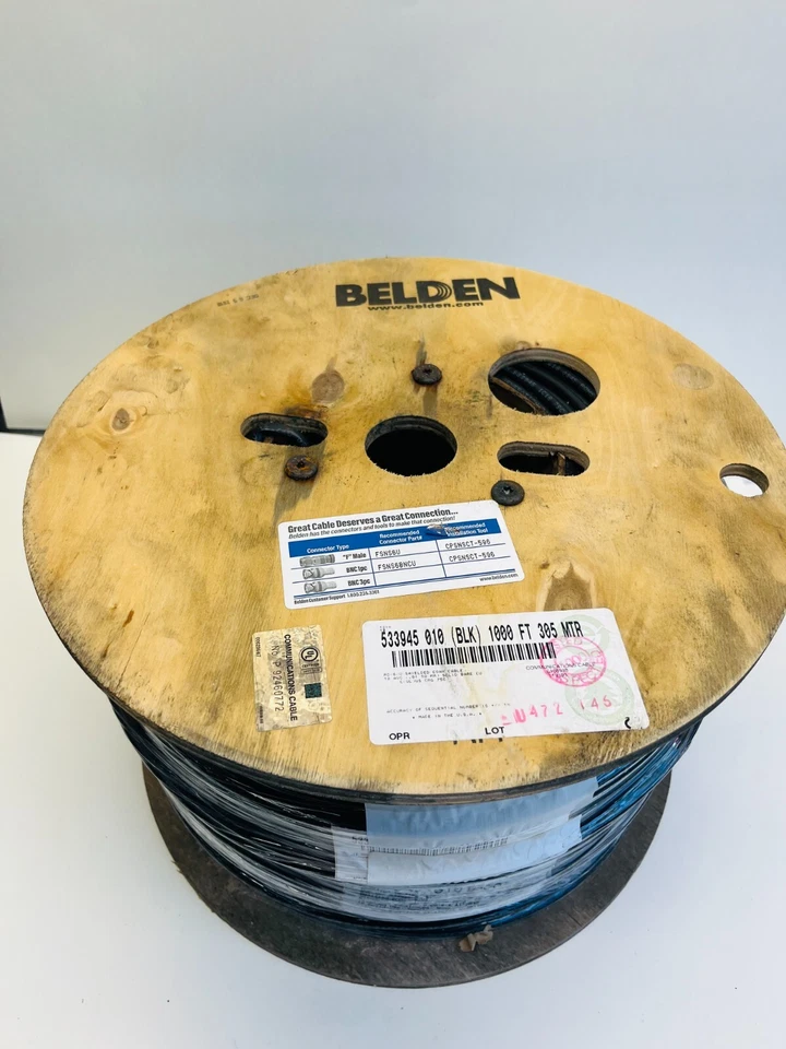 NEW 1000' Roll Belden 533946 LOW LOSS Copper RG-6/U Coax Cable RG6 - Image 1 of 3