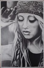 Christina Aguilera Kohle Bleistift Zeichnung Portrait A3