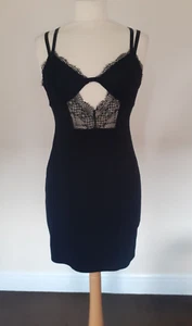 TOPSHOP MINI ABITO NERO PIZZO ELASTICIZZATO TAGLIA 12 NUOVO - Foto 1 di 5