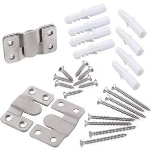 2 Sets Furniture Flush Mount Bracket-Headboard Wall Mount Hardware-Large Pict... - Picture 1 of 6