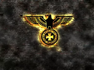 Flagge Reichsadler Eisernes Kreuz Aufkleber Wappen Fahne Zeichen LED Wandbild - Bild 1 von 1