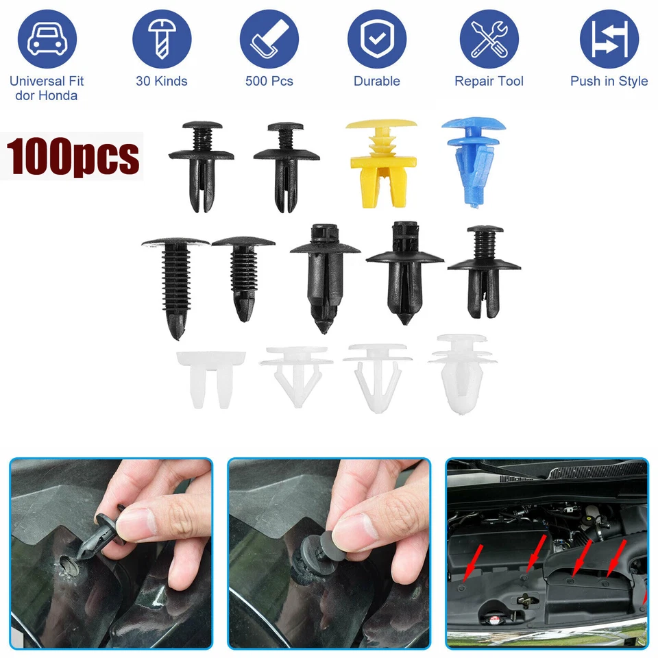 100x Accesorios de panel de guardabarros de parachoques de plástico para automóvil Foto 1 de 4