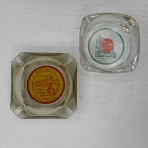 Vintage Lot of 2 Advertising Glass Ashtray Carson City Nugget & Cactus Pete's - Picture 1 of 6