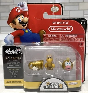 World Of Nintendo, Super Mario Bros 2 Micro Land GOLD Bullet Bill, Koopa & Cheep - Picture 1 of 6