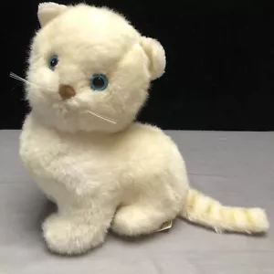 Vintage Gund weiße Katze Plüsch blaue Augen 7 Zoll 1982 - Bild 1 von 10