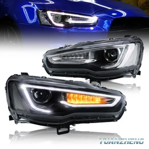 VLAND Pair LED Projector Headlights For Mitsubishi Lancer EVO X 2008-2017 US - Picture 1 of 13