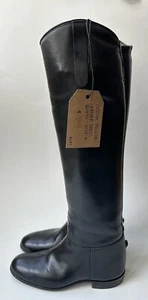 Handgefertigte schwarze Damen-Leder-Reitstiefel groß Reitstiefel maßgeschneidert Größe 6 - Bild 1 von 12