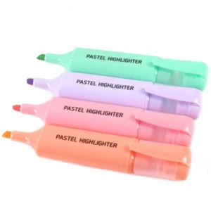 4x HIGHLIGHTER PENS Pink Orange Purple Green PASTEL COLOURS Bright Markers UK - Picture 1 of 6