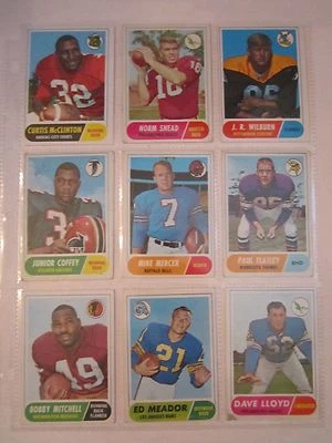 (18) 1968 NFL FOOTBALL CARDS - FRAZIER, MIX & MORE - SEE PICS - TUB BN-18 - Image 1 of 4