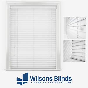 Venetian Window Blind - White - Made To Measure - Quality Faux Wood - 50mm Slats
