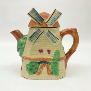 Tetera holandesa de porcelana Windmill hecha en Japón 18-20 onzas vintage - Imagen 1 de 12