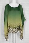 GREY VIOLET Layering Tunic Top Sheer Silk Green Gold Ombre Leopard NWT One Size