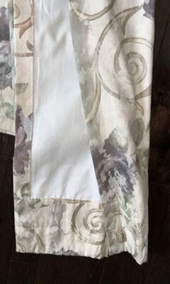 Juego de 6 piezas Croscill Chambord 2 paneles de cortinas forrados 2 transparentes 2 corbatas púrpura rosa Foto 1 de 4