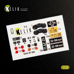 Adesivo 3D interno camion utilitario GAZ 694x4 per kit Bronco KeliK K35007 scala 1:35 - Foto 1 di 20