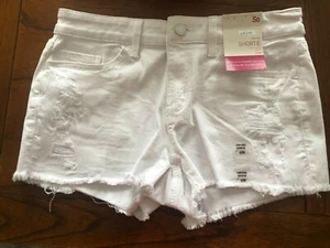 New So White Stretch Jean Low Rise Shorties 2.5" Inseam Size 3/26W - Picture 1 of 6