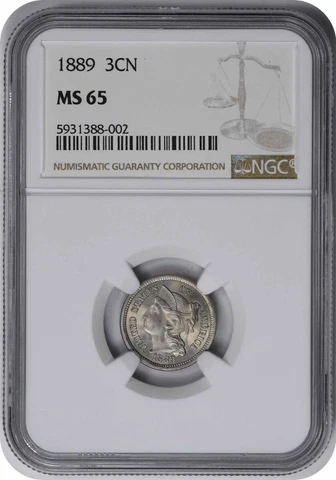 1889 Three Cent Nickel MS65 NGC Cover