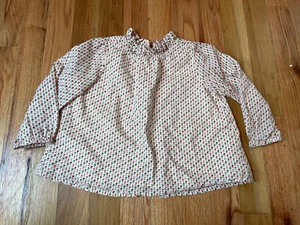 Baby Gap Girl Toddler Shirt 12-18 months ditsy Floral cream pink maroon green - Picture 1 of 9