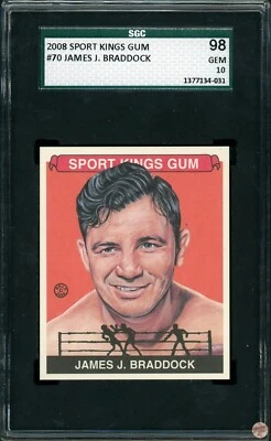 2008 SPORT KINGS JAMES J. BRADDOCK #70 SGC GEM 10 POP 3 (031) - Image 1 of 2