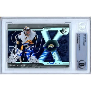 Ryan Miller Signed 2007-08 UD SPx #71 NHL Card AUTO Beckett Slab Buffalo Sabres - Picture 1 of 7