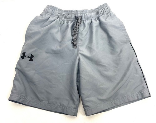MESHKI Pantaloncini con logo Under Armour Ragazzi Heat Gear Grigi Cordino Rete Scissa Taglia YSM JP CH