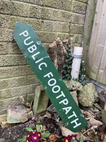 Vintage Original Public Footpath Sign Metal 1960’s Signage Decor Cool Rare Prop Cover