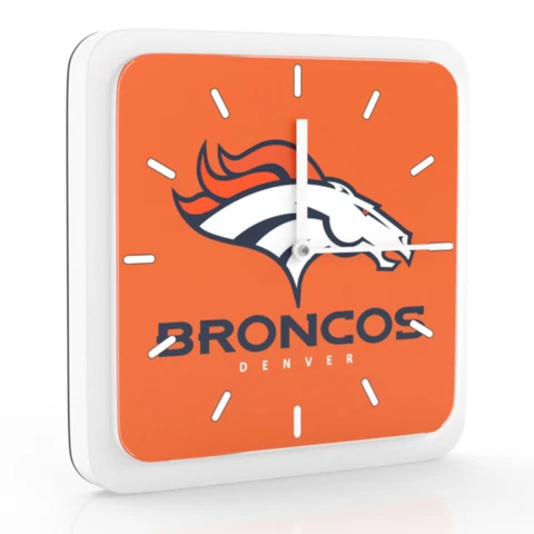 New 3 in 1 NFL Denver Broncos Home Office Decor Wall Desk Magnet Clock 6 inches Cover