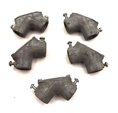 Codo de tracción de 1/2", 90°, tornillo de juego, sin junta/roscas, hembra/hembra, paquete de 5 Foto 1 de 4