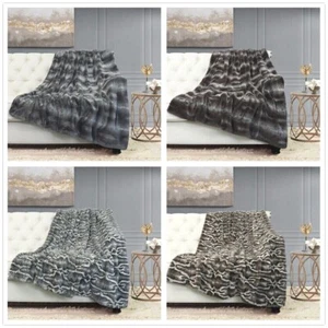 Comfort Luxury Faux Fur Throw Blanket Soft Fluffy Warm Cozy Plush 50 x 60" - Picture 1 of 99