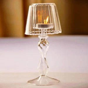 Delicate High Footed Striped Candlestick Craft Candelabra Photography Props - Picture 1 of 17