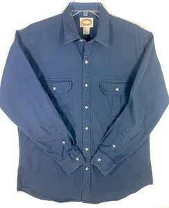 Vintage 80s BANANA REPUBLIC British Crown Colony Hong Kong Mens Shirt Large Blue - Picture 1 of 10