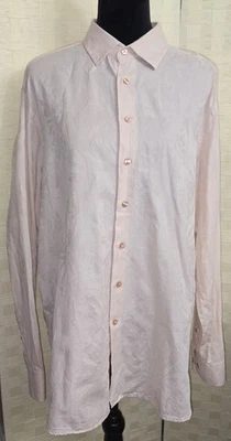Mens Etro Button Down Shirt Light Pink Jaquard Print SIZE 44 EU 4XL - Image 1 of 4