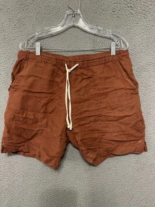 Pantalones Cortos Alex Crane Para Hombres 100% Lino Talla Grande Marrón Informal Playa Adulto - Imagen 1 de 5