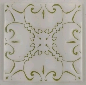 Vintage 4 1/4" Crown Ceramic Bullnose Wall Tile Embossed Matte Japan Lot Of 14 - Picture 1 of 14