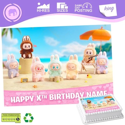 SWEETJUMBO Labubu Cake Topper Decoration Rectangle Personalised sizes inc Costco