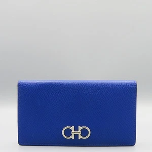 Ferragamo 22 D779 bloo Gancini Continental Long Wallet - Picture 1 of 5