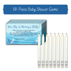 Nautical Baby Shower Games For Girls Boys Measure Mommy's Belly Game 50 Players - Picture 1 of 7