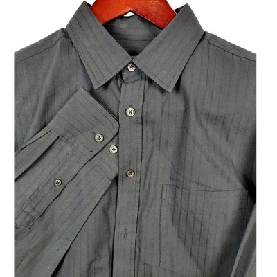 Merona Men's Dress Shirt, Size M, Long Sleeve, Button Up, Vertical Stripe - Image 1 of 4