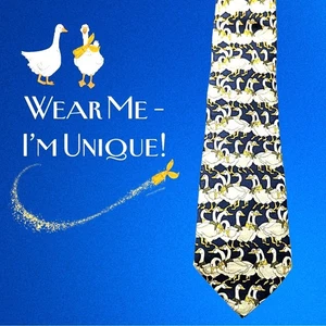 CINQUE LAMPADE 100% Silk Men's Tie Blue Geese w/ Bandanas Firenze Made in Italy - Picture 1 of 4