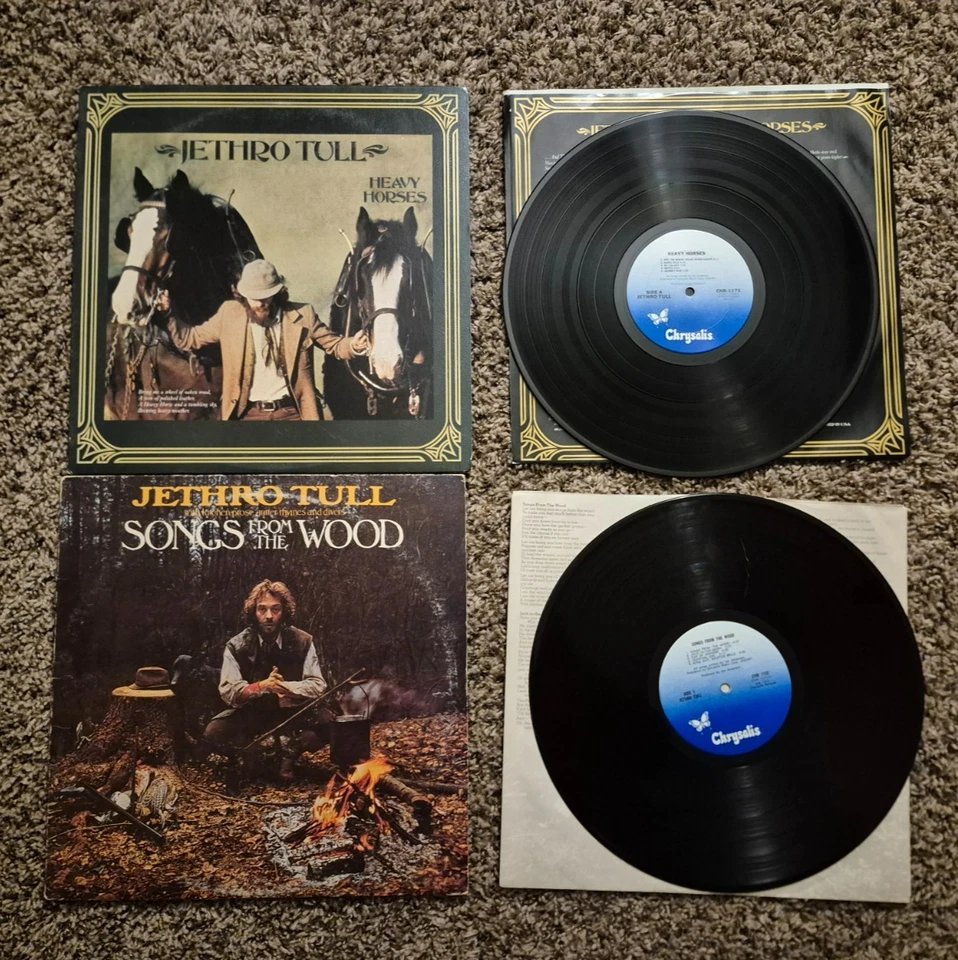 Jethro Tull Heavy Horses and Songs from the Wood 2 LP Record Lot, Vinyl Exc! - Image 1 of 1