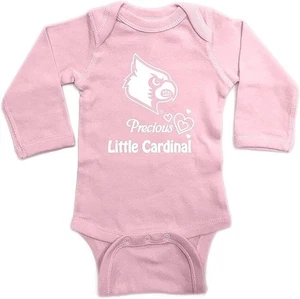 Two Feet Ahead Newborn Bodysuit Creeper Pink L/S  Louisville Cardinals 12 Months - Picture 1 of 1