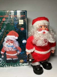 Juguete musical de Papá Noel B/O para caminar de colección reproduce caja original * probado - Imagen 1 de 9