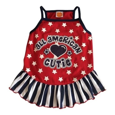 Vestido SimplyDog "All American Cutie" vermelho tamanho M - Imagem 1 de 4