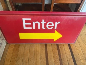 Vintage McDonalds WILLKOMMEN/AUSGANG Pfeil Drive-Thru Restaurant Schild 35" x 14-3/4" - Bild 1 von 7