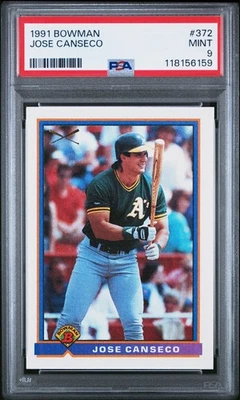 1991 BOWMAN #372 JOSE CANSECO PSA 9 - Image 1 of 2