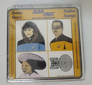 1993 Star Trek Next Generation Stamp Oasis Rubber Stamps Set - 4 verschiedene Designs - Bild 1 von 7