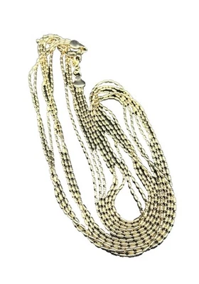 "Collar con cuentas cadena ajustable tono dorado triple hilo Joan Rivers 60""" Foto 1 de 4