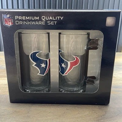 NFL Houston Texans Clear Glass Logo Beer Mug Set - Image 1 of 4