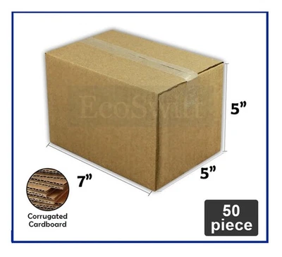 50 - 7x5x5 Cardboard Packing Moving Shipping Boxes Corrugated Box Cartons New - Image 1 of 3