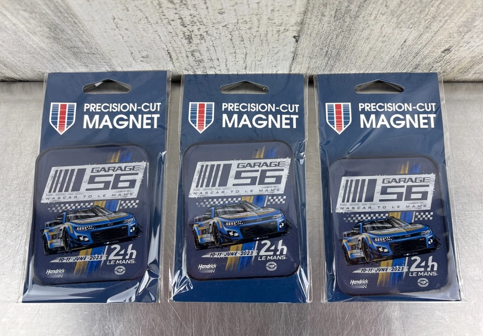 Lot Of 3 NASCAR To Le Mans #56 Race Car 2023 WinCraft Precision Cut Magnets - Image 1 of 1